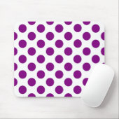 Weiße lila Polkapunkte - Mousepad (Mit Mouse)
