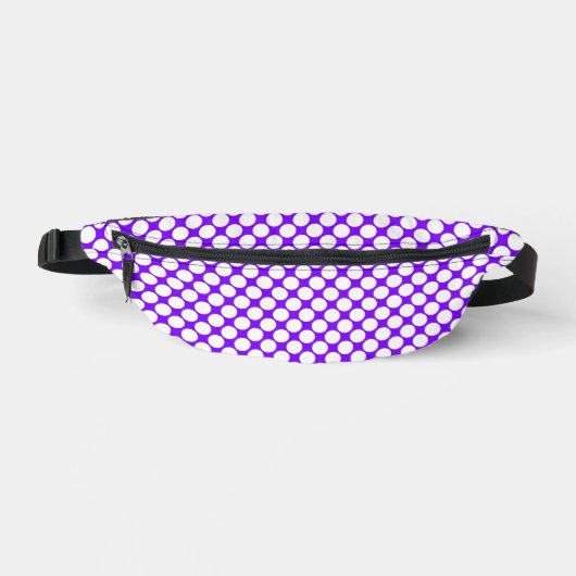 Weiße lila Punkte Bauchtasche (Vorderseite)