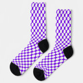 Weiße lila Punkte Socken (Linkes Detail)