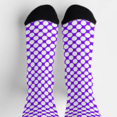 Weiße lila Punkte Socken (Oben)