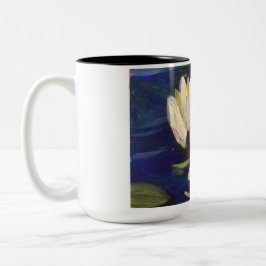 weiße Lilie auf dem Wasser Zweifarbige Tasse