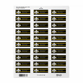 Weiße Lilie auf Schwarz mit goldenen Streifen (Vorne)