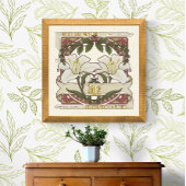 Weiße Lilie - Blume bedeutet Vintages Poster