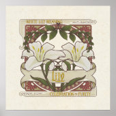 Weiße Lilie - Blume bedeutet Vintages Poster (Vorne)