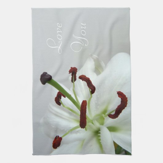 Weiße Lilie. Blume. Geschirrtuch (Vertikal)