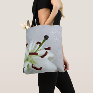 Weiße Lilie. Blume.Lendenkissen Tasche