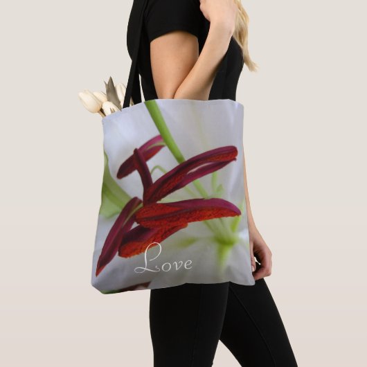 Weiße Lilie, Blume. Tasche (Von Nahem)
