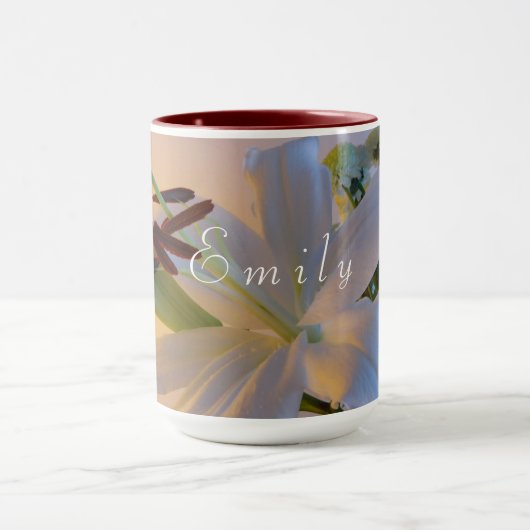 Weiße Lilie, Blume. Tasse (Zentrum)