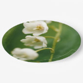 Weiße Lilie des Tals (Convallaria majalis) Pappteller (Schrägansicht)