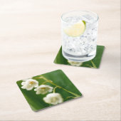 Weiße Lilie des Tals (Convallaria majalis) Rechteckiger Pappuntersetzer (Vor Ort)