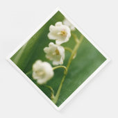 Weiße Lilie des Tals (Convallaria majalis) Serviette (Ecke)