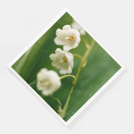 Weiße Lilie des Tals (Convallaria majalis) Serviette (Ecke)