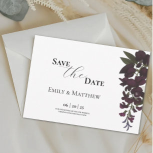 Weiße Lilie und florale Hochzeit retten das Datum Save The Date