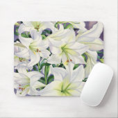 Weiße Lilien 2008 Mousepad (Mit Mouse)