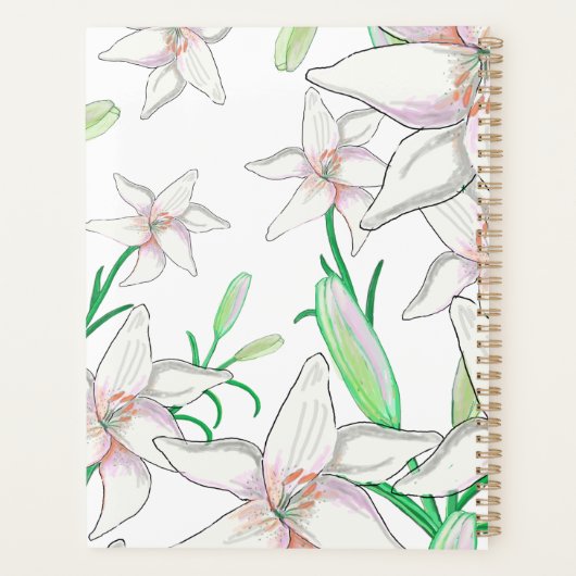 Weiße Lilien 2022 Planer (Rückseite)