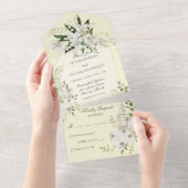 Weiße Lilien auf blassgelb All In One Einladung (Abreißen)