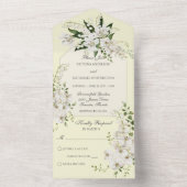 Weiße Lilien auf blassgelb All In One Einladung (Innen Boden)