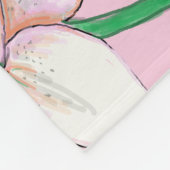 Weiße Lilien auf rosa Hintergrundbild Fleecedecke (Ecke)