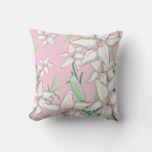 Weiße Lilien auf rosa Hintergrundbild Kissen (Vorderseite)