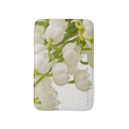 Weiße Lilien Badematte (Vorderseite Vertikal)