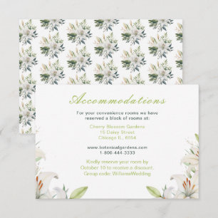 Weiße Lilien-Blumen-Hochzeit Begleitkarte