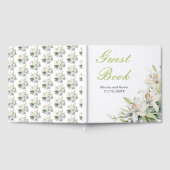 Weiße Lilien-Blumen-Hochzeit Gästebuch (Voll)