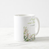 Weiße Lilien-Blumen-Hochzeit Kaffeetasse (VorderseiteRechts)