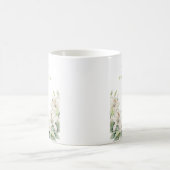 Weiße Lilien-Blumen-Hochzeit Kaffeetasse (Mittel)