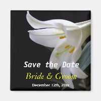 weiße Lilien-Blumen-Hochzeit Save-the-Date