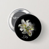 Weiße Lilien Fantasie Button (Vorne & Hinten)