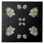 Weiße Lilien Fliese (Vorderseite)