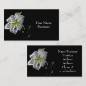 Weiße Lilien-Fraktal-Kunst-Geschäfts-Karten Visitenkarte (Vorne/Hinten)