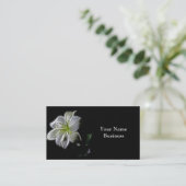 Weiße Lilien-Fraktal-Kunst-Geschäfts-Karten Visitenkarte (Stehend Vorderseite)