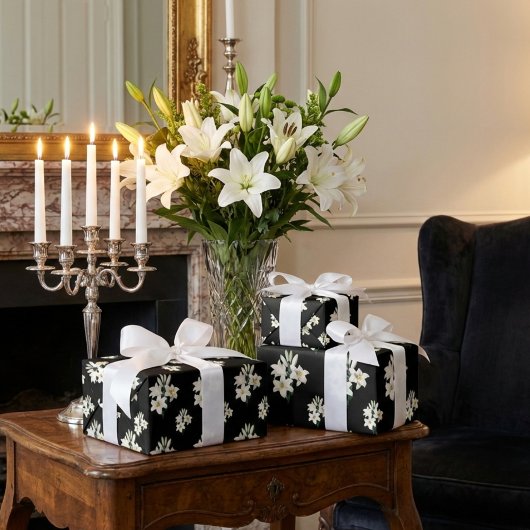 Weiße Lilien Geschenkpapier