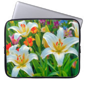 Weiße Lilien Laptop Hülle Laptopschutzhülle (Vorderseite)