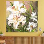 Weiße Lilien Leinwanddruck (Insitu (Wohnzimmer))