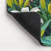 Weiße Lilien-Mauspad Mousepad (Ecke)