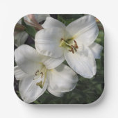 Weiße Lilien Pappteller (Vorderseite)