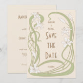 Weiße Lilien Save The Date (Vorne/Hinten)