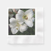 Weiße Lilien Serviette (Vorderseite)