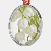 Weiße Lilien Silbernes Ornament (Links)