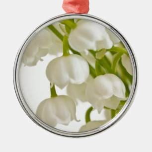Weiße Lilien Silbernes Ornament