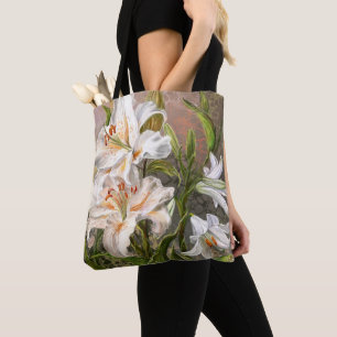 Weiße Lilien-Tragetasche Tasche