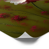 Weiße Lilien und rote Wildblumen Poster (Ecke)