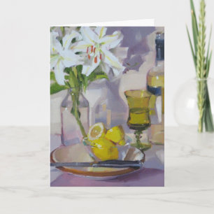 Weiße Lilien und Wein Karte