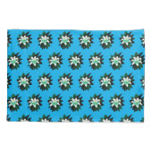 Weiße Lilienblume mit dunkelgrünen Blättern Kissenbezug (Rückseite)