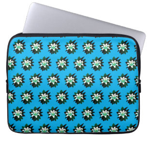 Weiße Lilienblume mit dunkelgrünen Blättern Laptopschutzhülle