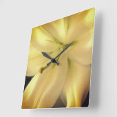 Weiße Lillum-Blume Foto Square Wall Clock Quadratische Wanduhr (Winkel)