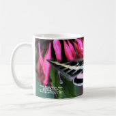 Weiße Linde Sphinx Moth Red Bee Balm Kaffeetasse (Links)