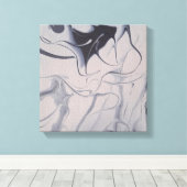 Weiße Linen 12x12 Abstrakte Acrylmalerei Leinwanddruck (Insitu (Holzboden))